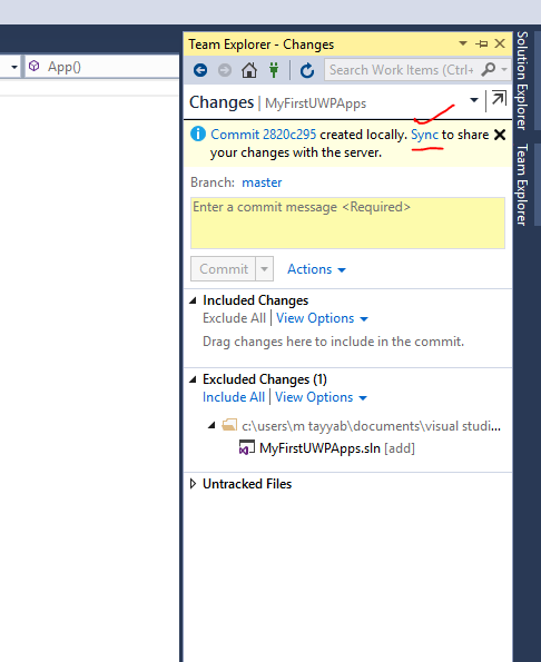 Click the Commit button